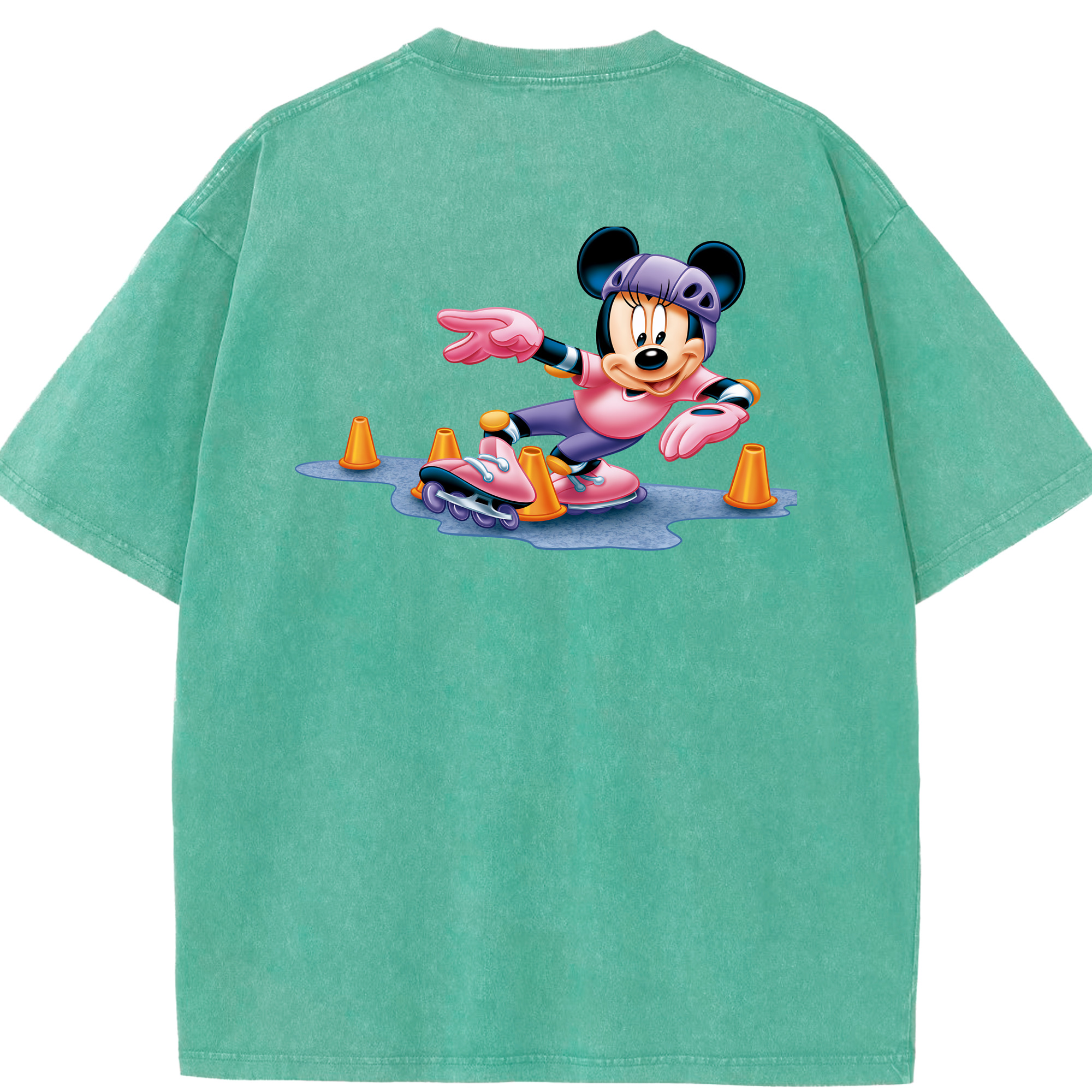 （画像用） ミッキーマウス Mickey Mouse 綿100% ヴィンテージ風 半袖Tシャツ（背面プリント）